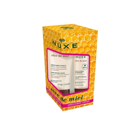 NUXE Rêve de Miel® Krem do rąk,30 ml + Pomadka do ust, 4 g