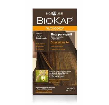 BIOKAP NUTRICOLOR 7.0 Średni Blond, 140ml