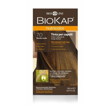 BIOKAP NUTRICOLOR 7.0 Średni Blond, 140ml │Data ważności 10/2025 │