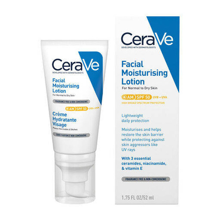 CERAVE Nawilżający Krem do twarzy SPF 50+, 52ml