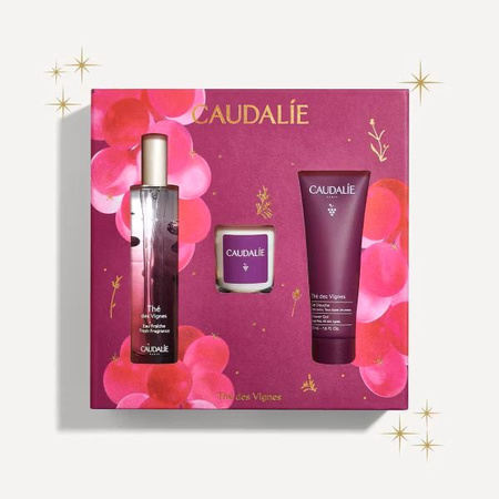 Caudalie Thé des Vignes Zestaw  Woda zapachowa 50 ml + Żel pod prysznic 50 ml + Świeca 40 g