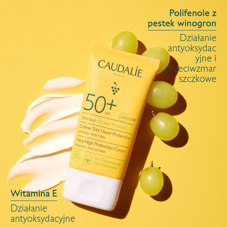 Caudalie Vinosun Protect Krem o wysokiej ochronie SPF50+, 50 ml