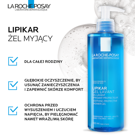 LA ROCHE-POSAY LIPIKAR Żel myjący, 400 ml