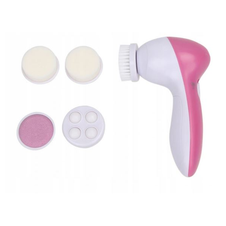 SZCZOTECZKA DO MYCIA TWARZY MASAŻER 5W1 PEELING RÓŻOWA