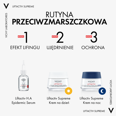 VICHY LIFTACTIV Przeciwzmarszkowy krem ujędrniający z kwasem hialuronowym na noc, 50ml