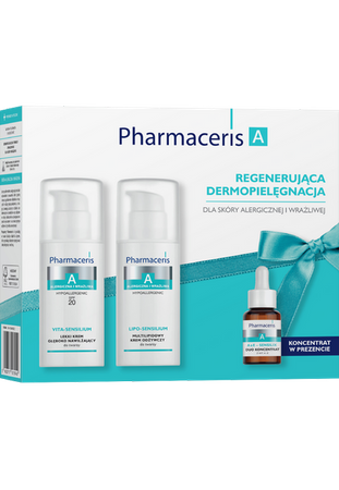 PHARMACERIS A ZESTAW  REGENERUJĄCA DERMOPIELĘGNACJA DLA SKÓRY ALERGICZNEJ I WRAŻLIWEJ, 50+50+15ml