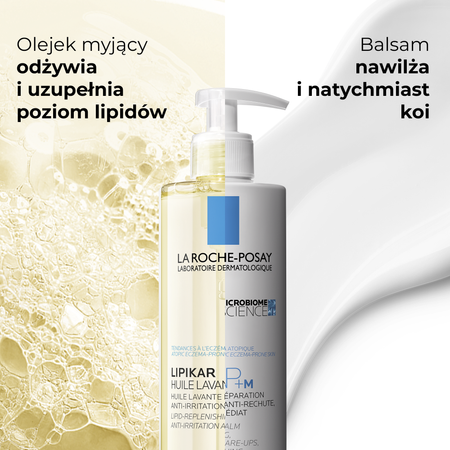 La Roche-Posay Lipikar Olejek myjący + Balsam AP+M, 400ml+ 400ml