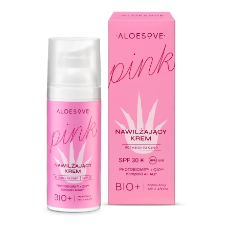 Aloesove Pink nawilżający krem do twarzy na dzień SPF 30, 50ml │ Data ważności 10/2025 │