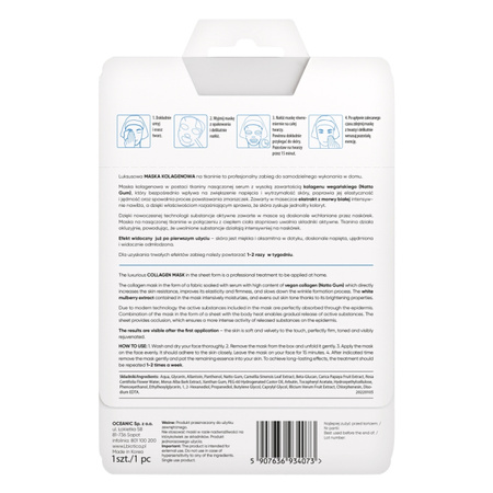 L'biotica Maska Kolagenowa na tkaninie - wygładzenie i lifting, 1 szt