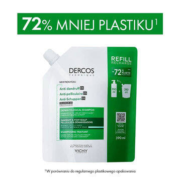 Vichy Dercos DS Szampon przeciwłupieżowy do włosów normalnych i przetłuszczających się - REFILL, 390 ml