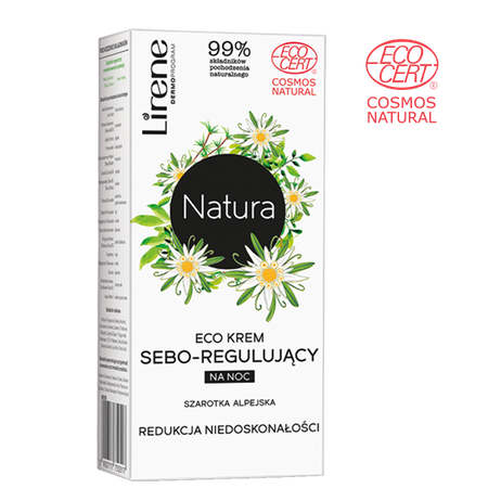 LIRENE NATURA ECO Krem sebo-regulujący na noc, 50ml