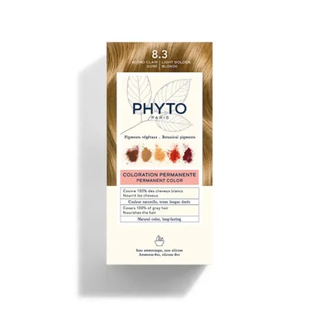 PHYTO COLOR No 8.3 Jasny Złoty Blond - Farba do włosów, ( 50 ml+ 50 ml +12 ml)