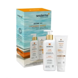 Sesderma Zestaw REPASKIN SPF50 , 200ml + Mleczko C-Vit Radiance 250ml – ochrona i blask