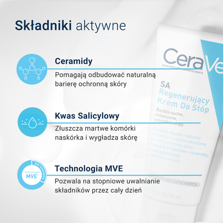 CERAVE SA Regenerujący Krem do stóp, 88ml