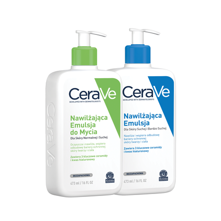 Cerave Emulsja Nawilżająca+ Nawilżająca Emulsja do mycia, (2x473ml)