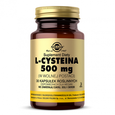 SOLGAR L-cysteina 500mg, 30 kapsułek