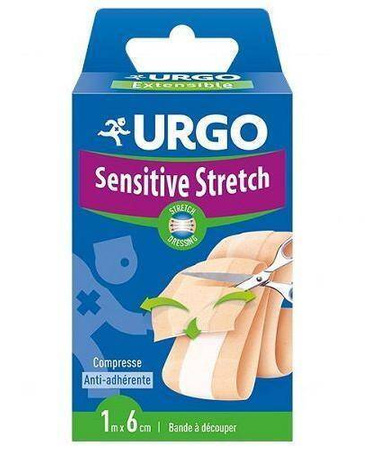 URGO Sensitive Stretch 1m x 6cm, 1 op.