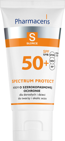 PHARMACERIS S SPECTRUM PROTECT KREM O SZEROKOPASMOWEJ OCHRONIE PRZED SŁOŃCEM SPF 50+ dla dorosłych i dzieci, 50 ml