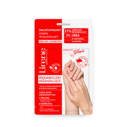 Lirene Rękawiczki regenerujące – Dwustopniowy zabieg wygładzający: peeling + maseczka, 1 szt.