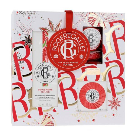 Roger & Gallet Gingembre Rouge Zestaw Woda zapachowa + Mydełko + Bomby prysznicowe,100ml+50g+75g
