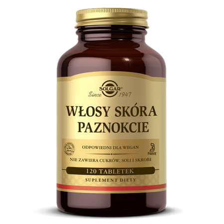 SOLGAR Włosy Skóra Paznokcie, 120 tabletek 
