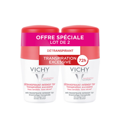 Vichy Stress Resist 72h Antyperspirant przeciw nadmiernej potliwości, Duopak 2×50 ml