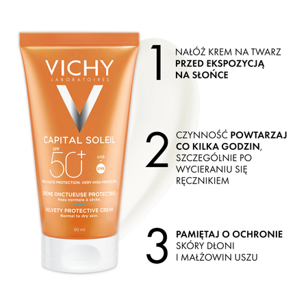 VICHY CAPITAL SOLEIL Aksamitny krem SPF50+ 50ml,  │ Data ważności 11/ 2025 │