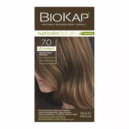 BIOKAPBiokap Delicato Rapid, 7.0 Średni Naturalny Blond Farba, 135ml