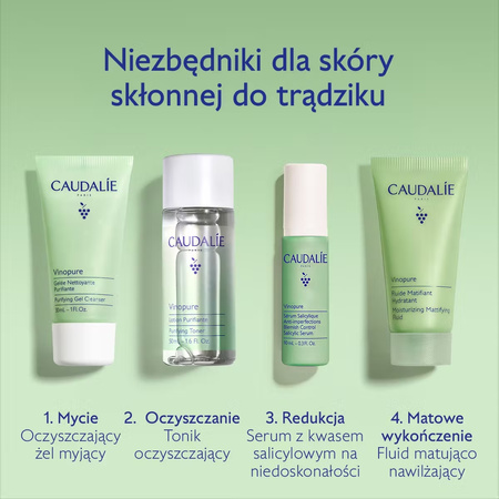 Caudalie Vinopure Zestaw Startowy, (30+50+10+15)ml