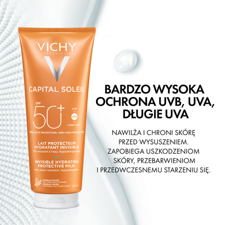 VICHY CAPITAL SOLEIL Ochronne mleczko do twarzy i ciała SPF 50+ 300 ml