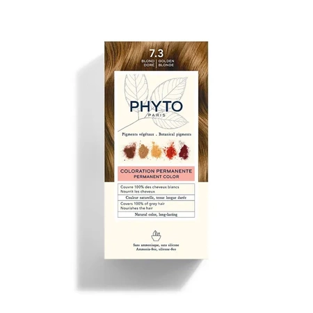 PHYTO COLOR No 7.3 Złoty Blond - Farba do włosów, ( 50 ml+ 50 ml +12 ml)