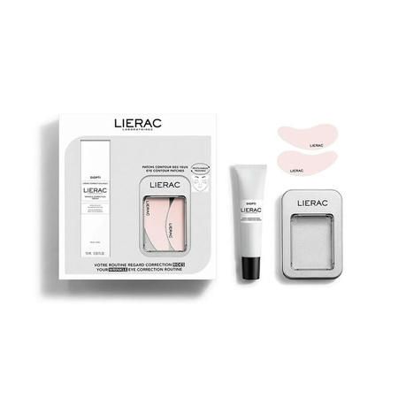 Lierac Dioptiride Krem pod oczy wypełniający do korygowania zmarszczek, 15 ml + Płatki pod oczy wielokrotnego użytku 1 para