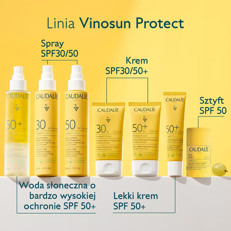 Caudalie Vinosun Protect Niewidoczny spray o wysokiej ochronie SPF50, 150ml