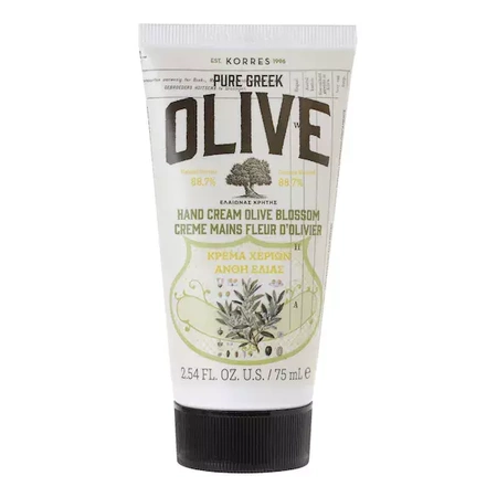 Korres Pure Greek Olive Hand Cream Nawilżający krem ​​do rąk z kwiatem oliwki z kwiatami oliwki, 75ml