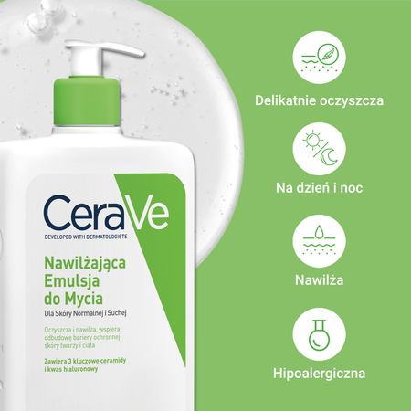 CERAVE Nawilżająca Emulsja do mycia, 473ml