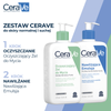CeraVe Emulsja Nawilżająca + Oczyszczający żel do mycia, 2x473ml