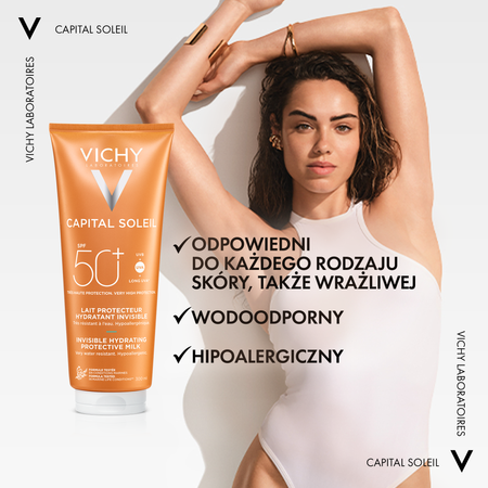 VICHY CAPITAL SOLEIL Ochronne mleczko do twarzy i ciała SPF 50+ 300 ml