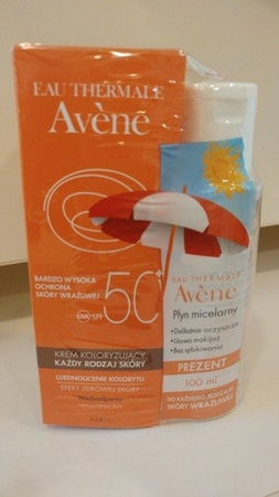 AVENE SUN Krem koloryzujący SPF 50+, z Płynem Micelarnym 100 ml