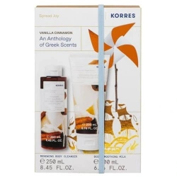 Korres Body Zestaw Wanilia Cynamon Balsam do ciała, 200ml + Żel pod prysznic, 250ml