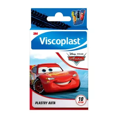 Viscoplast™ Plastry Auta, dekorowane plastry dla dzieci, 72 mm x 25 mm, pudełko/10 szt.
