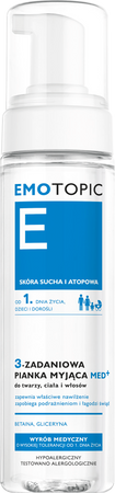 EMOTOPIC 3-ZADANIOWA PIANKA MYJĄCA MED+ do twarzy, ciała i włosów, 200 ml