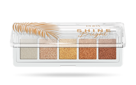 PUPA Shine Bright Eye Palette Paleta cieni 001 Sunny Gold, 1 sztuka