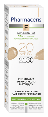 PHARMACERIS F Mineralny Dermo -Fluid matujący SPF30 NATURAL 20, 30ml