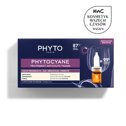 PHYTO PHYTOCYANE Kuracja na postępujące wypadanie włosów u kobiet 12 fiolek x 5 ml