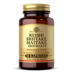 SOLGAR Reishi Shiitake Maitake ekstrakty, 50 kapsułek