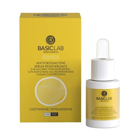 BASICLAB ANTYOKSYDACYJNE SERUM REGENERUJĄCE ODŻYWIENIE I WYGŁADZENIE,  15ml 