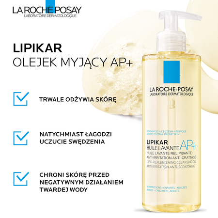 LA ROCHE-POSAY LIPIKAR Odżywczy olejek myjący, 400 ml
