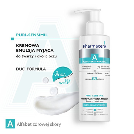 Pharmaceris A Puri - Sensimil Kremowa Emulsja myjąca, 190ml