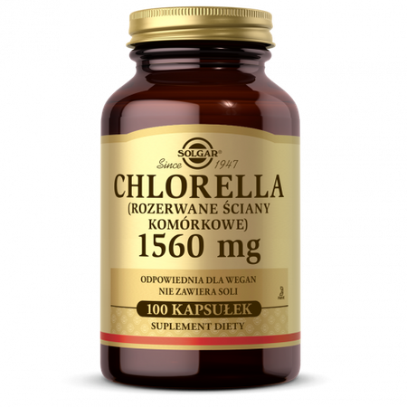 SOLGAR Chlorella 520mg, 100 kapsułek 