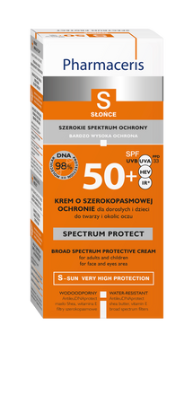 PHARMACERIS S SPECTRUM PROTECT KREM O SZEROKOPASMOWEJ OCHRONIE PRZED SŁOŃCEM SPF 50+ dla dorosłych i dzieci, 50 ml